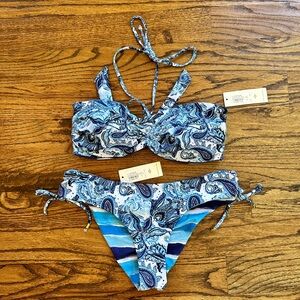 Phax Classic Reversible bikini size L top & bottom NWT retails $84